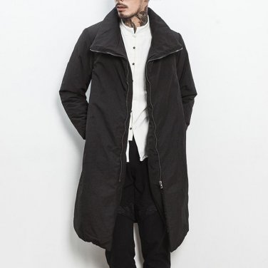 in the long winter coat young men thickening slim collar type Chinese Mens Size retro trend wind coa