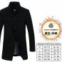 Men\'s Wool Coat Winter Long Sections Thick Woolen Coats Men Stand Collar Casual Casaco masculino pa