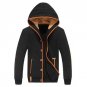 Men Fleece Elbow Patch Hooded Single Breasted Hoodies Coat Male Casual Sweatshirt Jacket Autumn Wint