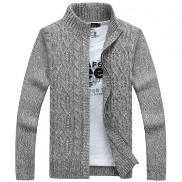 New 2016 Winter Sweater Men Coat Long Sleeve Casual Cotton Cardigan Sweater Black Outwear A0367