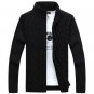 New 2016 Winter Sweater Men Coat Long Sleeve Casual Cotton Cardigan Sweater Black Outwear A0367
