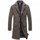 Men Long Stretch Blends Fashion Style New Arrival Turn-Down Collar Single Breasted Autumn Early Wint
