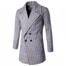 New winter  fashion men\'s long sleeve long trench coat/double-breasted polyester fabric lapel jacke
