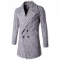 New winter fashion men\'s long sleeve long trench coat/double-breasted polyester fabric lapel jacke