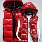 Winter fashion shiny leather plaid short male/female/couple/lover down cotton vest waistcoat men/wom