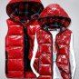 Winter fashion shiny leather plaid short male/female/couple/lover down cotton vest waistcoat men/wom