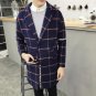 Wool Classic Long Trench Men Double-breasted Slim Coat Casual Male Overcoats Winter Jacket