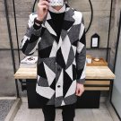 New 2017 winter england style fashion color blocked plaid woollen coat men plus size long trench coa