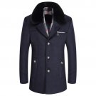 3XL Faux fur collar Wool Blends overcoat Outerwear Fashion plaid Casual Woolen coat thicker windbrea