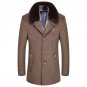 3XL Faux fur collar Wool Blends overcoat Outerwear Fashion plaid Casual Woolen coat thicker windbrea