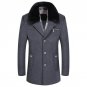 3XL Faux fur collar Wool Blends overcoat Outerwear Fashion plaid Casual Woolen coat thicker windbrea