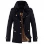 Winter Trench Coats Men Casual Thick velvet Jackets Mens Long Cotton Overcoat Windbreaker abrigo hom