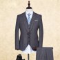 High-quality (jacket+pants+vest)male suit autumn winter sets tide brand fashion coat lattice three p