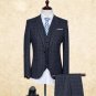 High-quality (jacket+pants+vest)male suit autumn winter sets tide brand fashion coat lattice three p