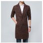 Winter Woolen Long styles coats men Lapel collar Windbreaker Single-breasted Mens overcoat Trench co