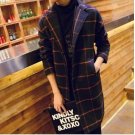 new autumn high quality fashion plaid overcoat male medium-long trench coats men winter jacket men p