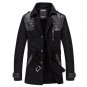 Winter Jacket Men Warm Cotton Parka Men Spliced Leather Turn-down Collar Jackets Men Thick Velvet Tr