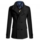 Men\'s Trench Coat Jacket 2017 Winter Business Formal Smart Casual Wool Outwear Double-breasted Slim