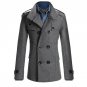 Men\'s Trench Coat Jacket 2017 Winter Business Formal Smart Casual Wool Outwear Double-breasted Slim