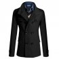 Men\'s Trench Coat Jacket 2017 Winter Business Formal Smart Casual Wool Outwear Double-breasted Slim