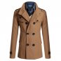 Men\'s Trench Coat Jacket 2017 Winter Business Formal Smart Casual Wool Outwear Double-breasted Slim