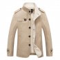 New Winter Jacket for Men Stand Collar Long Overcoat Thick Warm Wool Line Jackets Male Casual Coats