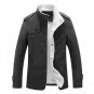 New Winter Jacket for Men Stand Collar Long Overcoat Thick Warm Wool Line Jackets Male Casual Coats