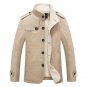 New Winter Jacket for Men Stand Collar Long Overcoat Thick Warm Wool Line Jackets Male Casual Coats