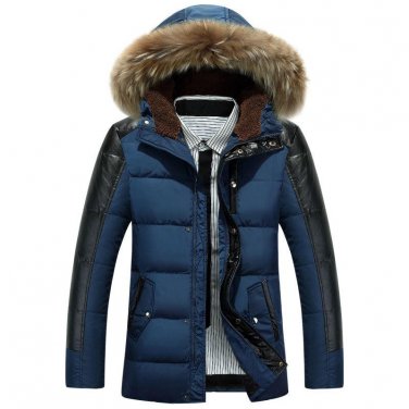 New Men\'s Long Thick Detachable Liner Warm Winter Snow 90% White Duck Down Coat Jacket Outwear for 