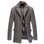 3XL Woolen coat thicker windbreaker Wool Blends overcoat Lapel collar Outerwear Fashion plaid design