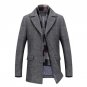 3XL Woolen coat thicker windbreaker Wool Blends overcoat Lapel collar Outerwear Fashion plaid design