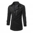 Hot Selling  Winter Windbreaker Slim fit Men Jacket Single Breasted Zipper Decoration Coat Solid Col