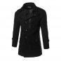 Hot Selling Winter Windbreaker Slim fit Men Jacket Single Breasted Zipper Decoration Coat Solid Col