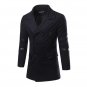 Hot Selling Winter Windbreaker Slim fit Men Jacket Single Breasted Zipper Decoration Coat Solid Col