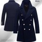 Winter Coat Men Wool Cotton Double Breasted Long Designer Jacket Thicken Mens Peacoat Size M-3XL A08