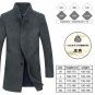Winter Men\'s Trench Coats England Style Slim Thicken Wool Coats Single Breasted Cashmere Warm Long 