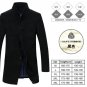 Winter Men\'s Trench Coats England Style Slim Thicken Wool Coats Single Breasted Cashmere Warm Long 