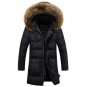 Men\'s Clothing Winter Casual Solid Color Detachable Hooded Long Down Jackets and Coats Warm Down Ja