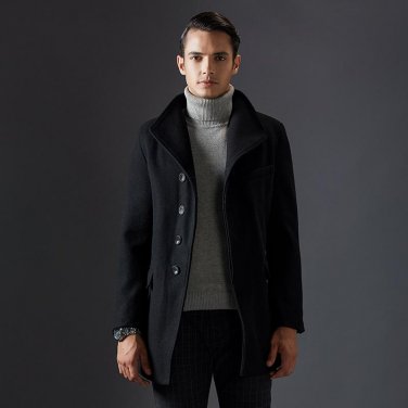 New Arrival Thick Single Breasted Long Winter Coats Men Fashion Good Quality Male Wool Coat