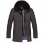Medium Long Thicken Warm Wool Cashmere Mens Coat Detachable Lining Big Fur Collar Winter Jacket Men