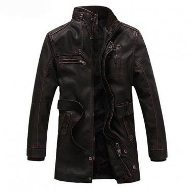 Winter Leather Jacket Men Thick Velvet Warm Motorcycle Jackets jaqueta de couro masculino Men\'s Cas