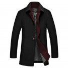Winter Jackets Men 2017 Fashion Single Breasted Fit Long Coat Autumn Windproof Woolen Trench Coats B