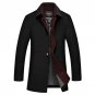 Winter Jackets Men 2017 Fashion Single Breasted Fit Long Coat Autumn Windproof Woolen Trench Coats B