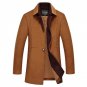 Winter Jackets Men 2017 Fashion Single Breasted Fit Long Coat Autumn Windproof Woolen Trench Coats B