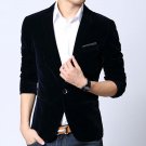 Mens velvet fashion blazer black light blue 4 color slim fit suit 2017 spring autumn outwear coat Fr