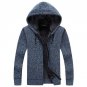 Winter Men Jacket thick velvet cotton hooded fur jacket men\'s winter padded knitted sweater Cardiga