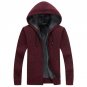 Winter Men Jacket thick velvet cotton hooded fur jacket men\'s winter padded knitted sweater Cardiga