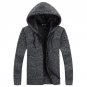 Winter Men Jacket thick velvet cotton hooded fur jacket men\'s winter padded knitted sweater Cardiga