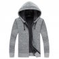 Winter Men Jacket thick velvet cotton hooded fur jacket men\'s winter padded knitted sweater Cardiga