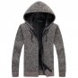 Winter Men Jacket thick velvet cotton hooded fur jacket men\'s winter padded knitted sweater Cardiga